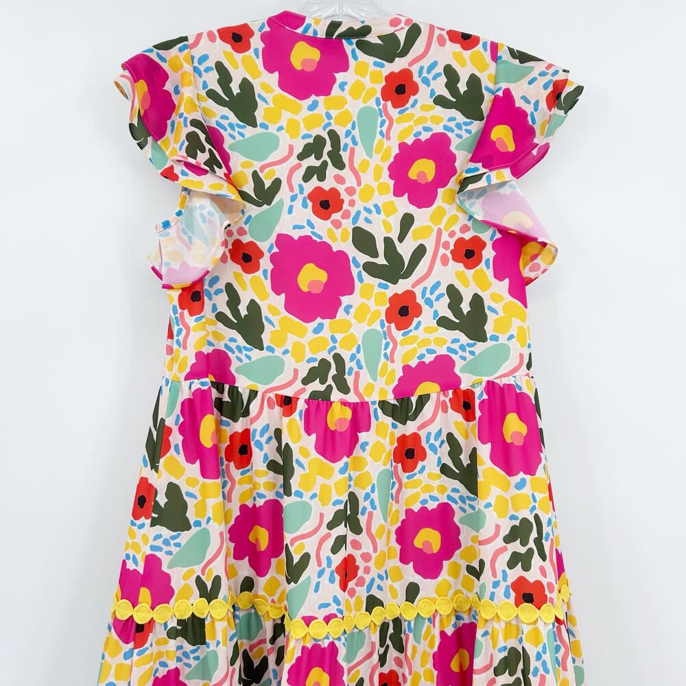 Crosby by Mollie Burch Pink Napa Maxi Dress Monet’s Garden Floral XS Spring - Picture 10 of 12